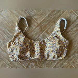 Abercrombie Yellow Floral Bralette Bikini Top